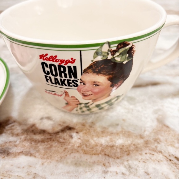 2013 Kellogg's Corn Flakes 5" Cereal Mug Bowl, 7¾" Plate w/Norman Rockwell Art - Picture 4 of 10